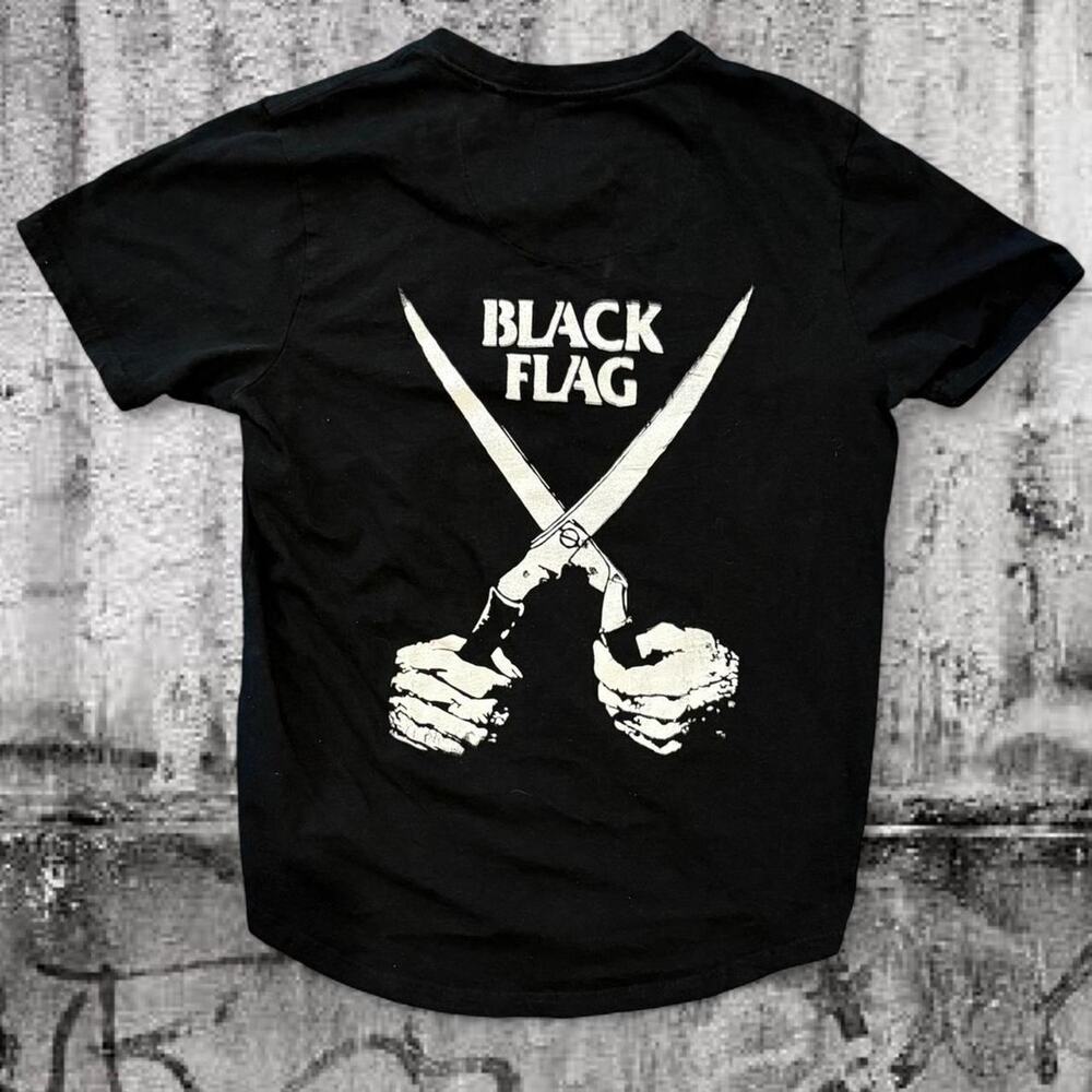 Black Flag Everything Went Black Scissor Hands Graphic Tee Medium Punk Band Tee